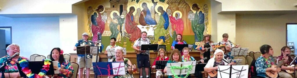 Silver Ukes playing at St. Mary's Greek Orthodox Church